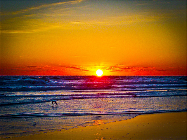 Beautiful photography digital edit as the sun rises above the 